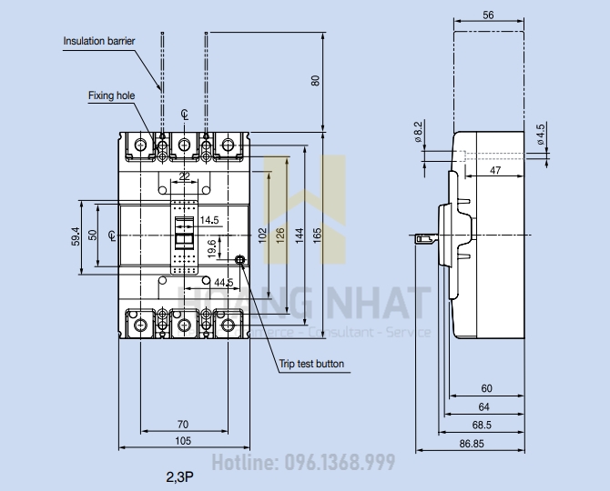 Aptomat MCCB ABS203c FMU 3P 200A 37kA LS