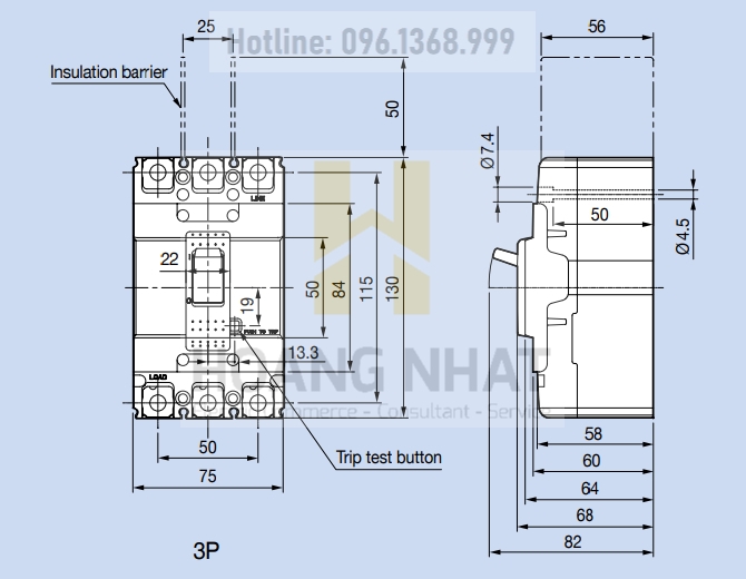 Aptomat MCCB ABS53c 3P 40A 22kA LS