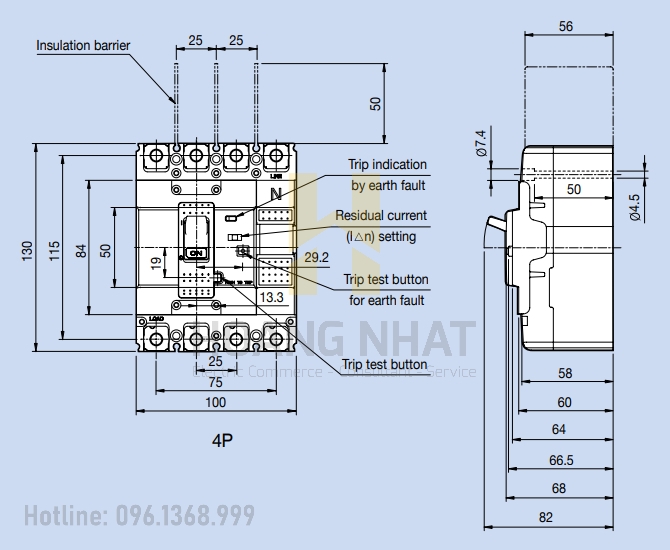 Aptomat ELCB EBN104c 4P 30A 18kA LS