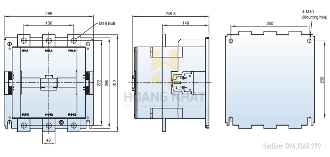 Contactor MC-800a 3P 800A (2a2b) LS