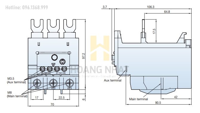 Rơ le nhiệt MT-95 (80-100A) LS