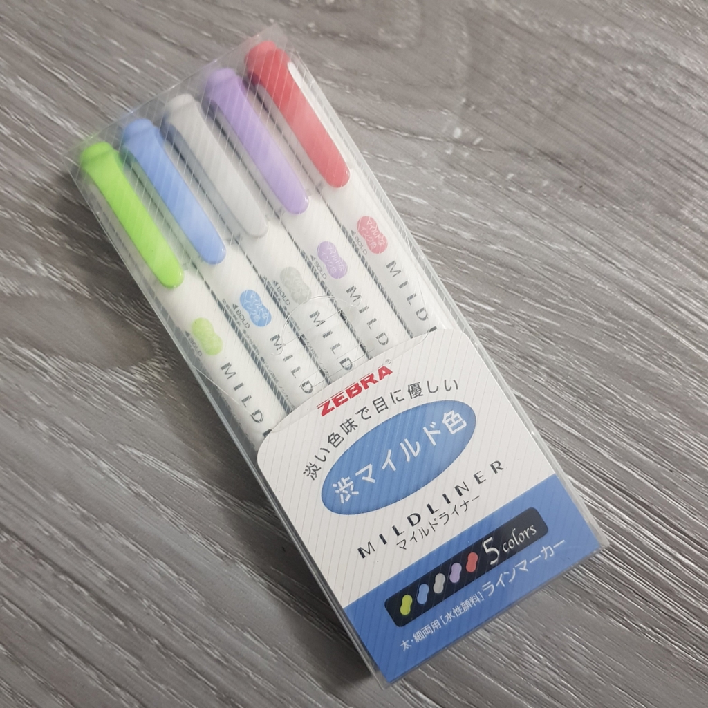Set 5 bút 2 đầu  Zebra Mildliner (Nhật Bản)