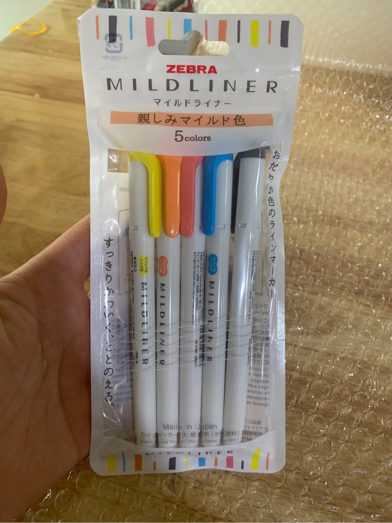 Set 5 bút 2 đầu  Zebra Mildliner (Nhật Bản)