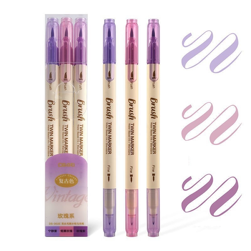 Bộ 3 bút Twin Marker brush 2 đầu ngòi viết Calligraphy, Sketchnote...
