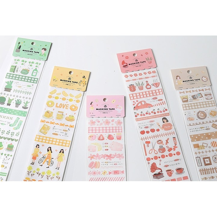 Sticker Masking trang trí đáng yêu, 65x350mm