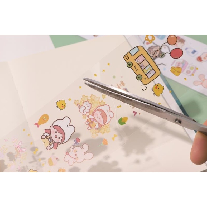 Nhãn dán Sticker trang trí hoạt hình họa tiết thú cưng