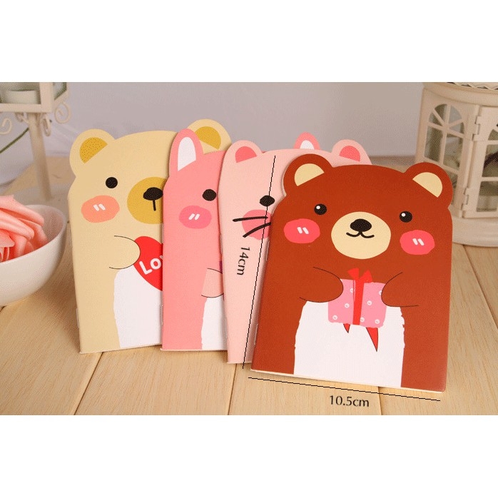 Sổ tay MINI hình Gấu, Mèo Dễ Thương
