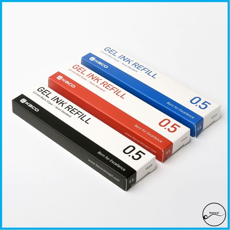 Ruột bút bi gel Kaco Pure ngòi 0,5mm ( bộ 10 ngòi).
