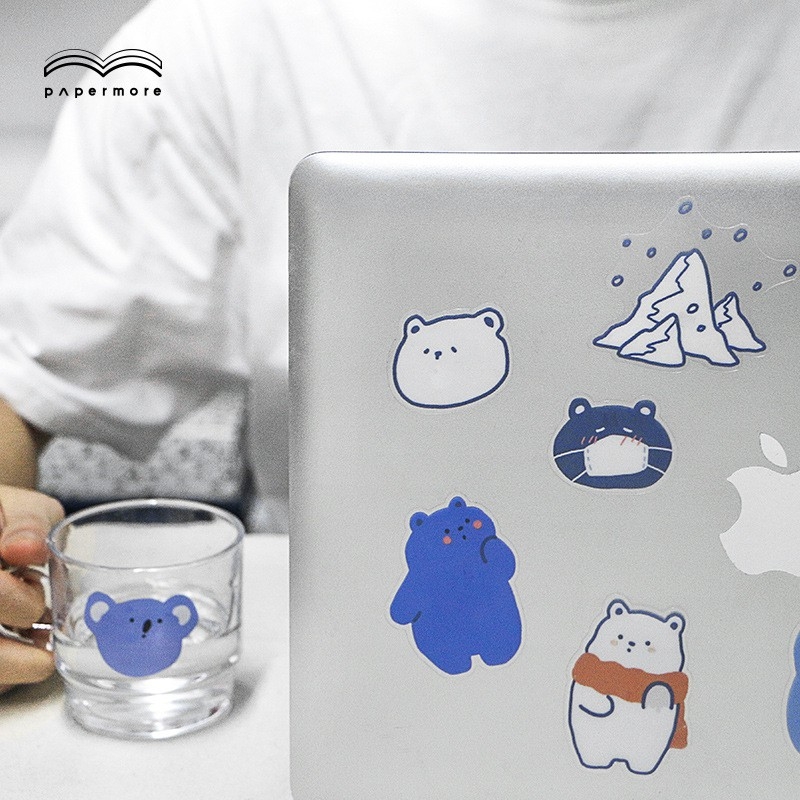 Giấy More-Animal Embrace the Earth Series Glossy PET Sticker Pack Sổ tay Tự làm Hình dán trang trí 4 Lựa chọn