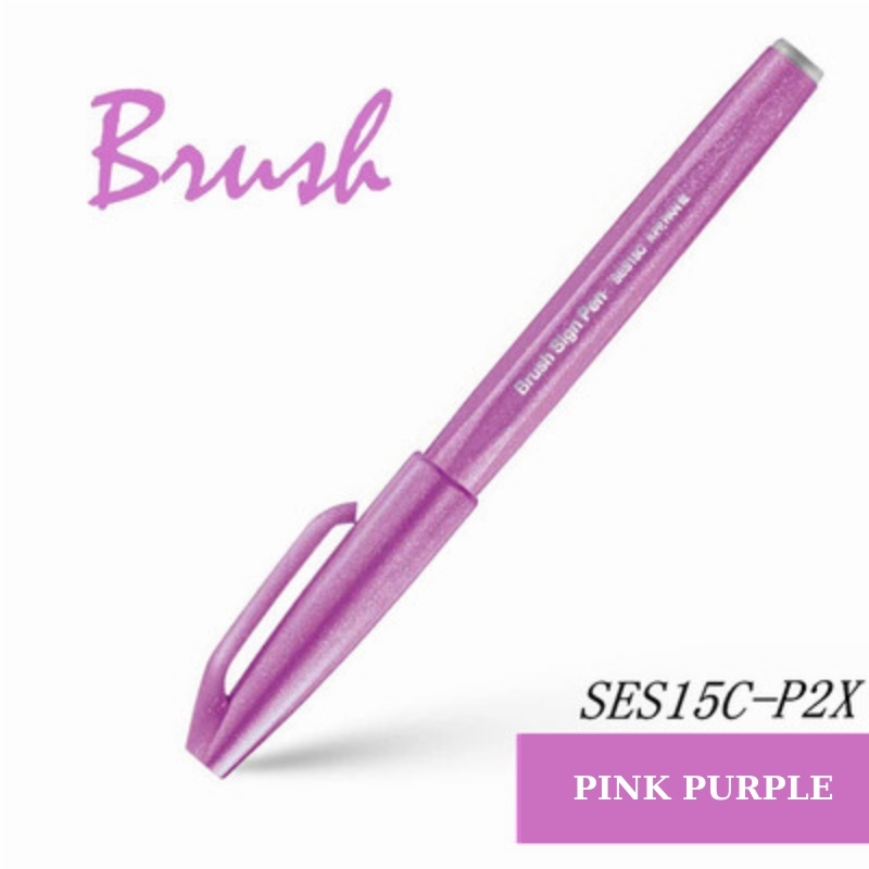 Bút viết thư pháp, bút viết calligraphy Pentel Fude Touch Brush Sign mực nhiều màu - 24 màu (cây lẻ)