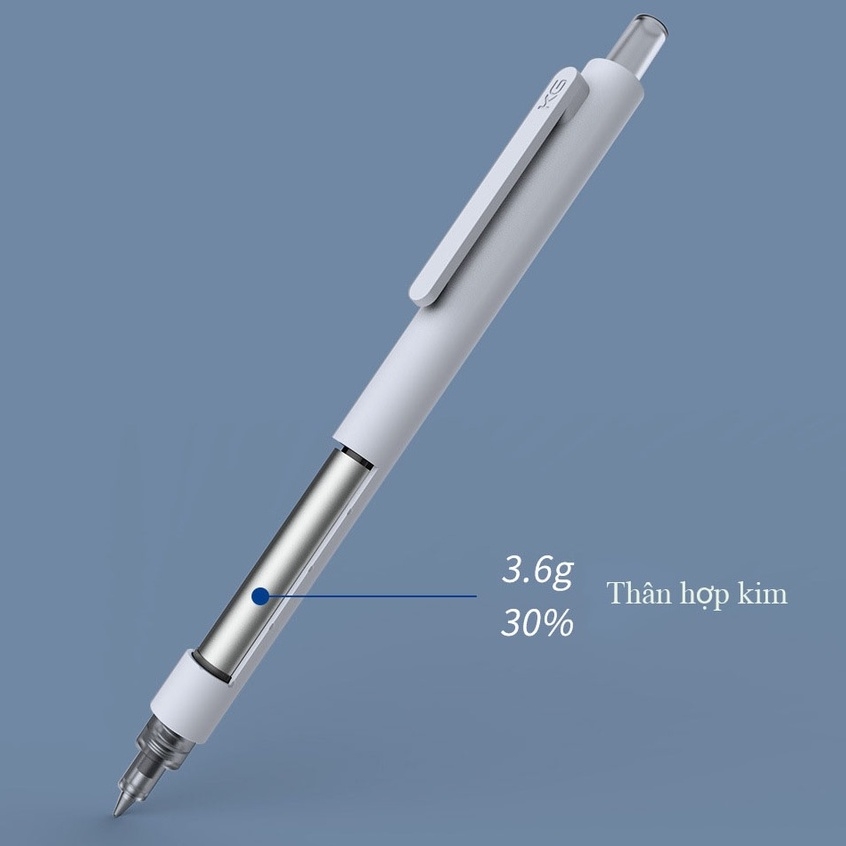 Bộ 3 bút gel Kaco Rocket Xanh Đại Dương mực đen ngòi 0,5mm (Hàng chính hãng)