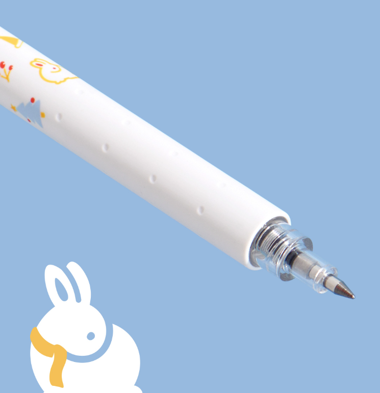 Bô 3 Bút Kaco Rocket Thỏ Trắng mực đen ngòi 0,5mm (Hàng Chính Hãng)