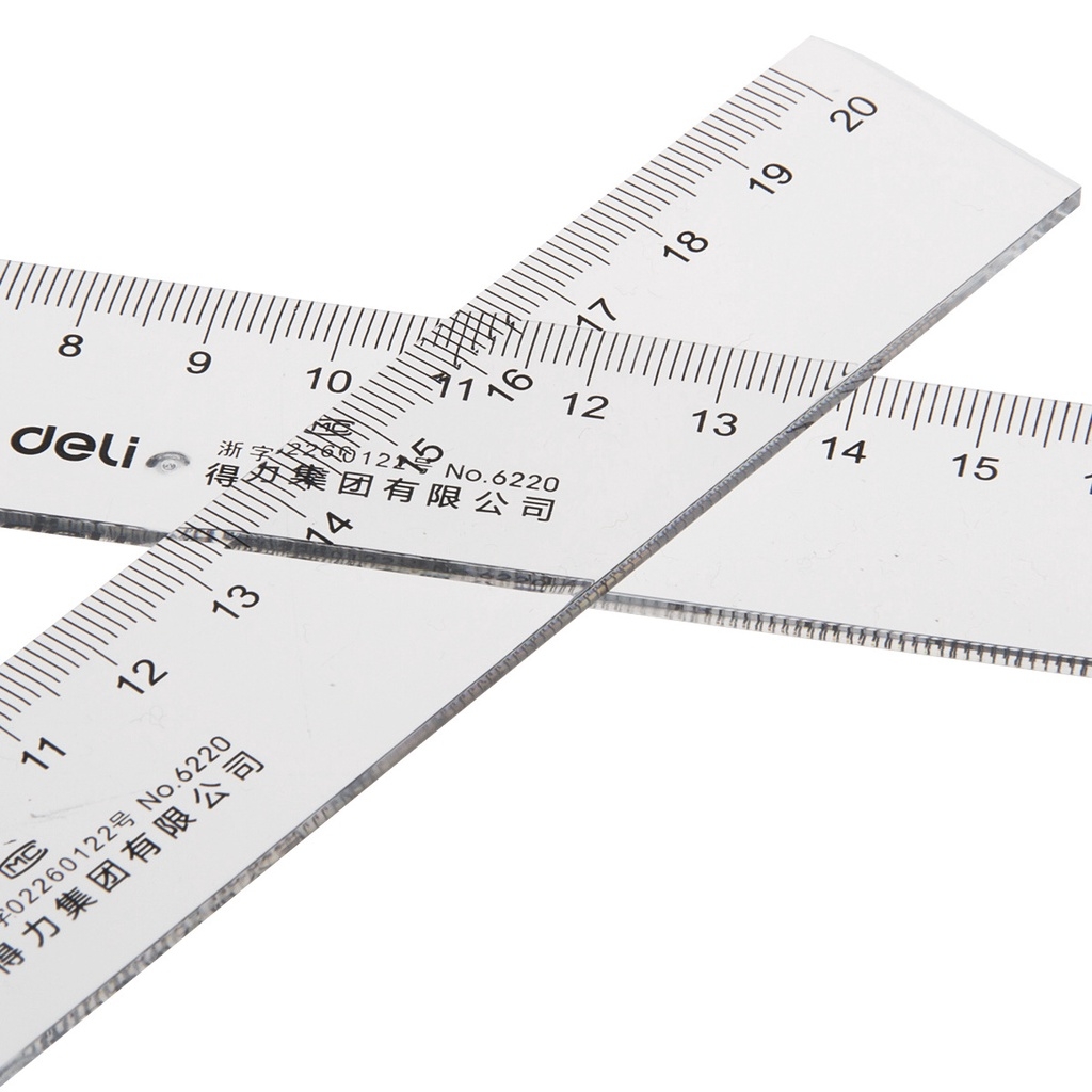 Thước kẻ Deli trong suốt 20cm - mã 6220