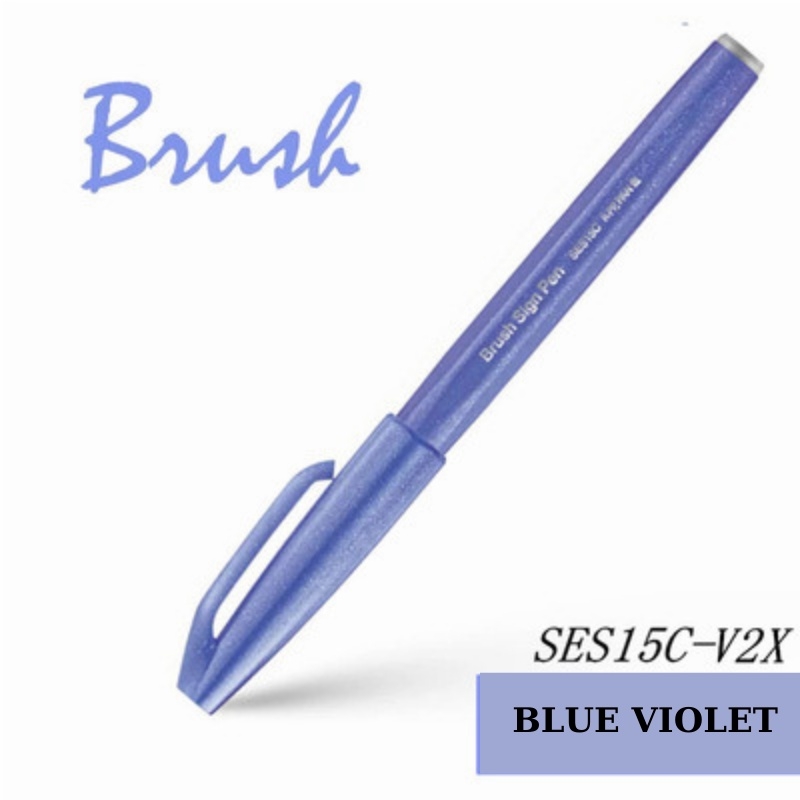 Bút viết thư pháp, bút viết calligraphy Pentel Fude Touch Brush Sign mực nhiều màu - 24 màu (cây lẻ)