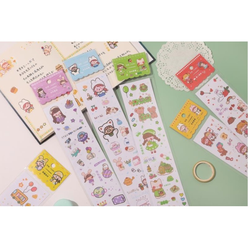 Nhãn dán Sticker trang trí hoạt hình họa tiết thú cưng