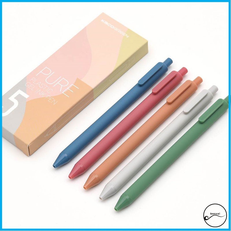 Bộ 5 bút gel KACO PURE mực nhiều màu ngòi 0,5mm (Hàng Chính Hãng)