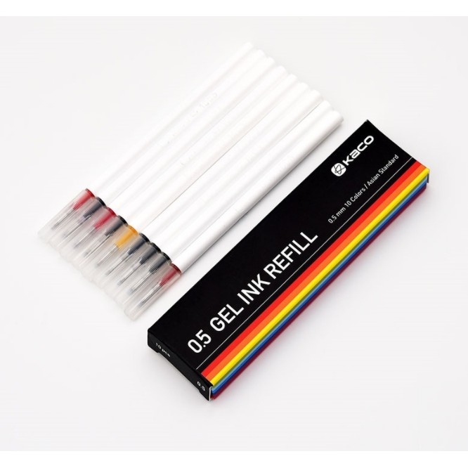 Ruột bút gel Kaco Pure bộ 10 màu