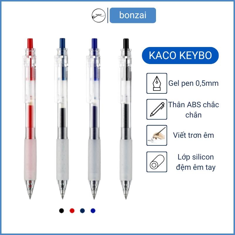 Bút gel KACO Keybo màu đen cây lẻ (Hàng chính hãng)