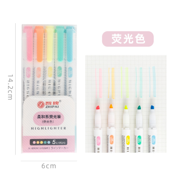 Bút đánh dấu 2 đầu HIGHLIGHTER , sét 5 màu yêu thích