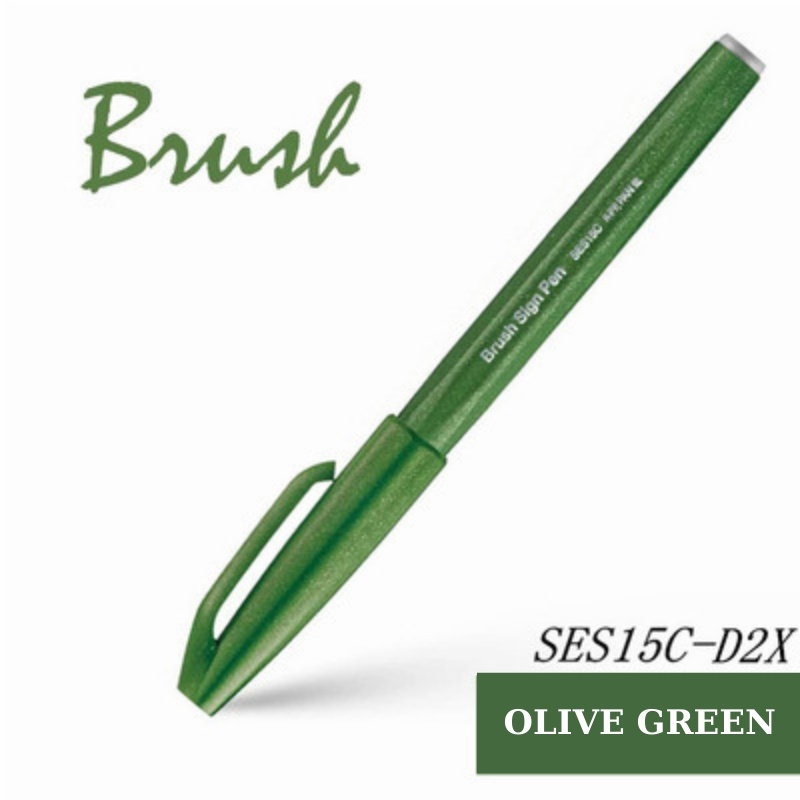 Bút viết thư pháp, bút viết calligraphy Pentel Fude Touch Brush Sign mực nhiều màu - 24 màu (cây lẻ)