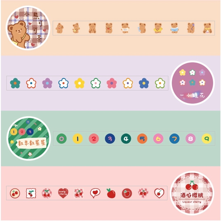 Cuộn dán tròn băng 100 nhãn dán mềm mãi dễ thương 1,8cm.