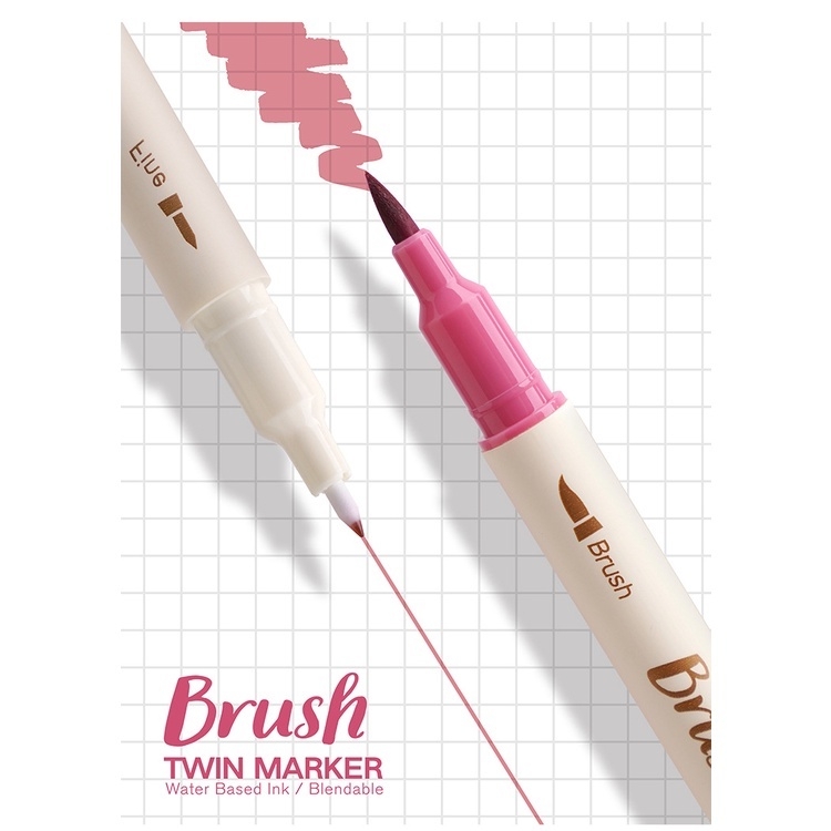 Bộ 3 bút Twin Marker brush 2 đầu ngòi viết Calligraphy, Sketchnote...