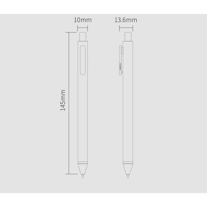 Bộ 10 bút gel Kaco Pure màu đen ngòi 0,5mm