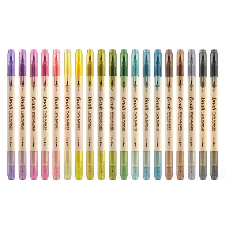 Bộ 3 bút Twin Marker brush 2 đầu ngòi viết Calligraphy, Sketchnote...