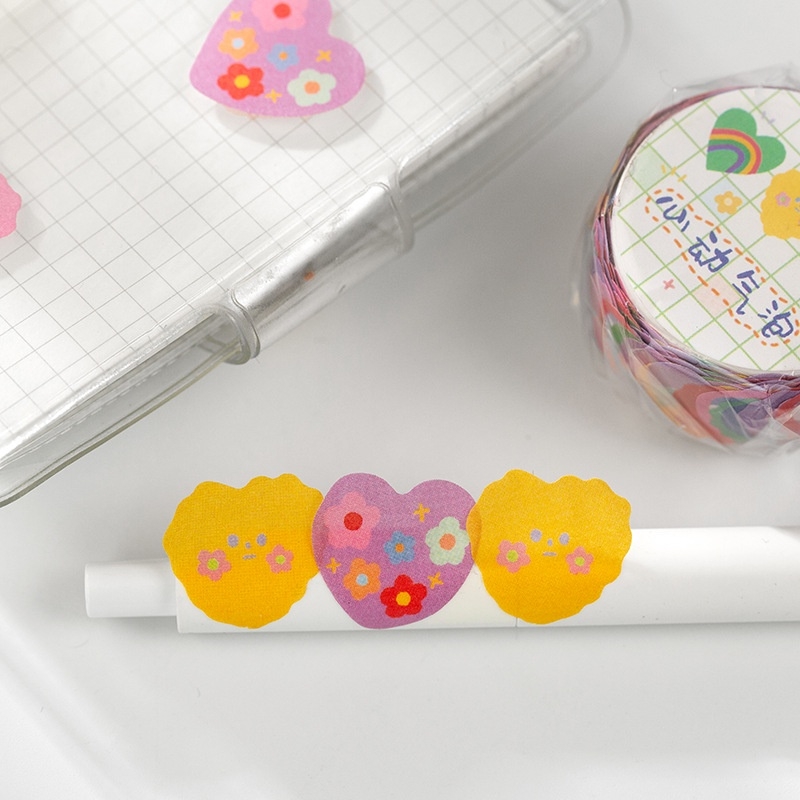 Cuộn dán tròn băng 100 nhãn dán mềm mãi dễ thương 1,8cm.