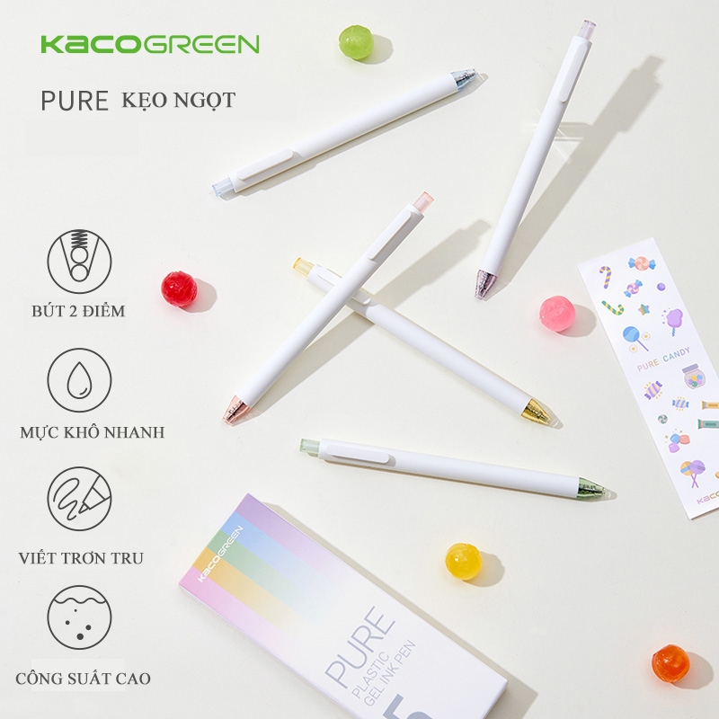 Ruột lẻ bút gel Kaco Pure ngòi 0,5mm chính hãng.