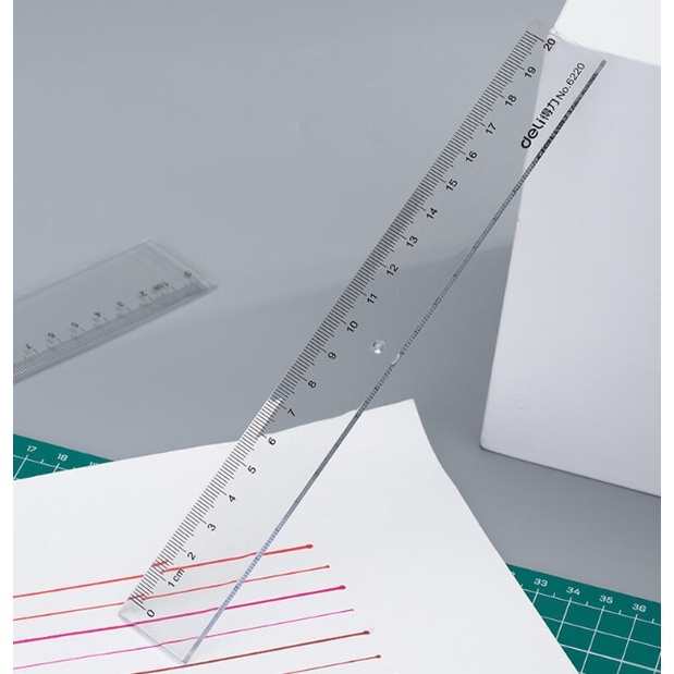 Thước kẻ Deli trong suốt 20cm - mã 6220