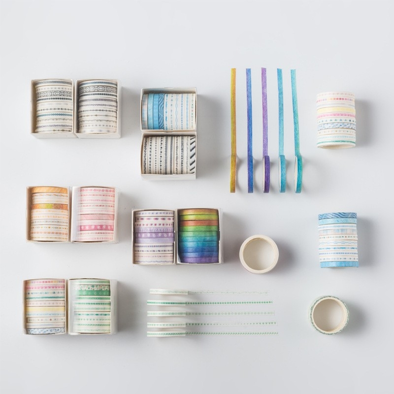 Washi Tape Set Rất đẹp Series 10 Cuộn 1 hộp 9 lựa chọn màu sắc