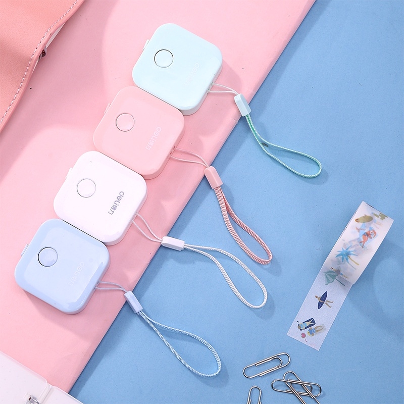 Thước dây da cuộn Deli - 1.5m - Hồng/ Xanh Lá/ Trắng/ Xanh Dương - 1 chiếc - 79650