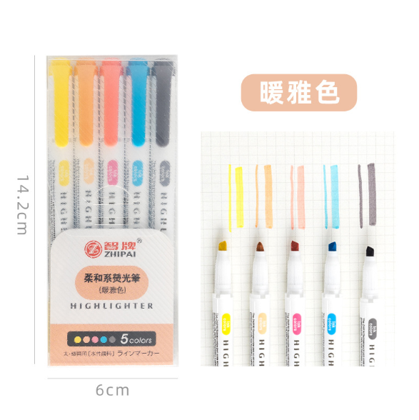 Bút đánh dấu 2 đầu HIGHLIGHTER , sét 5 màu yêu thích