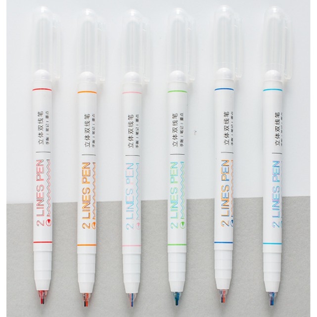 Bút lông 2 đầu nhiều màu/ Bút 2 nét, Double line Pen