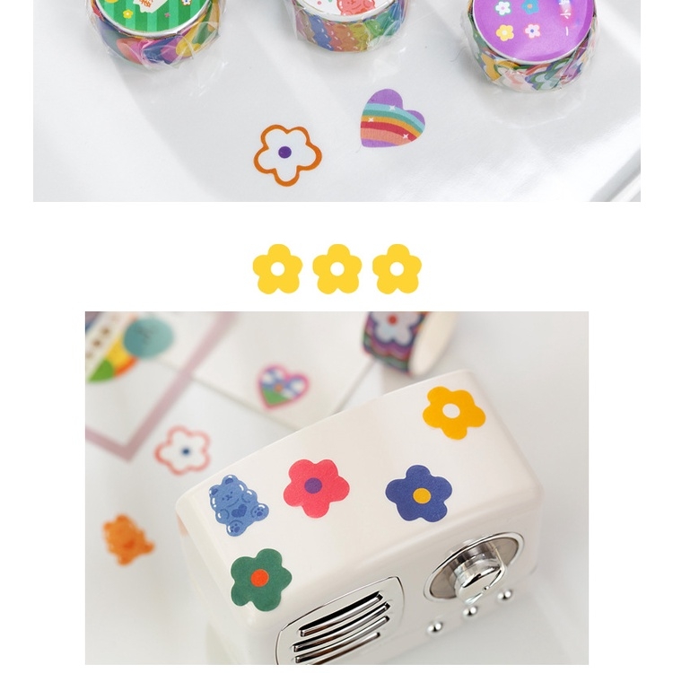 Cuộn dán tròn băng 100 nhãn dán mềm mãi dễ thương 1,8cm.