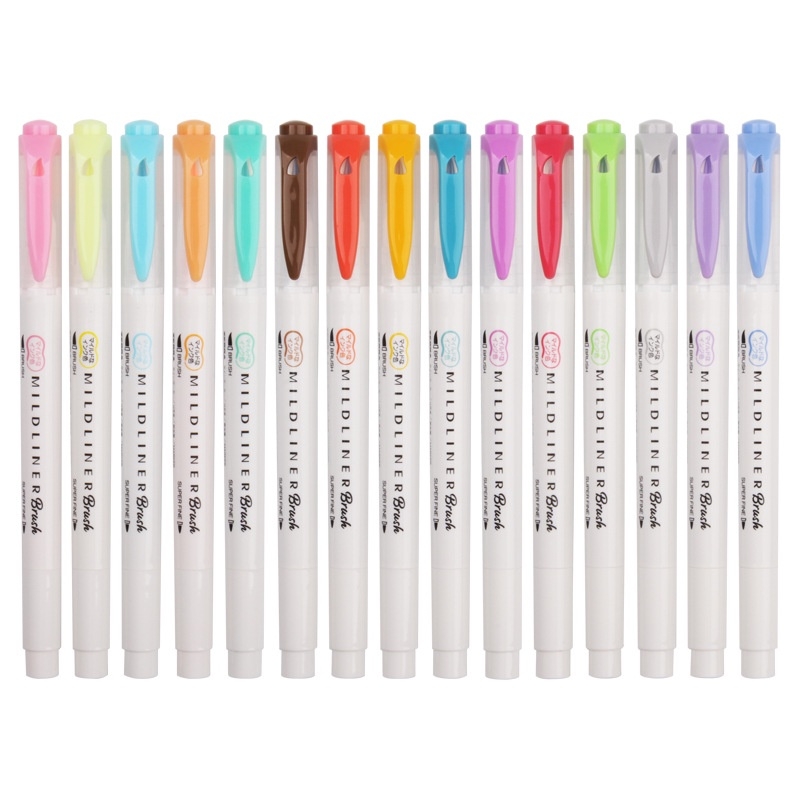 Set 5 bút đánh dấu 2 đầu ZEBRA MILDLINER BRUSH
