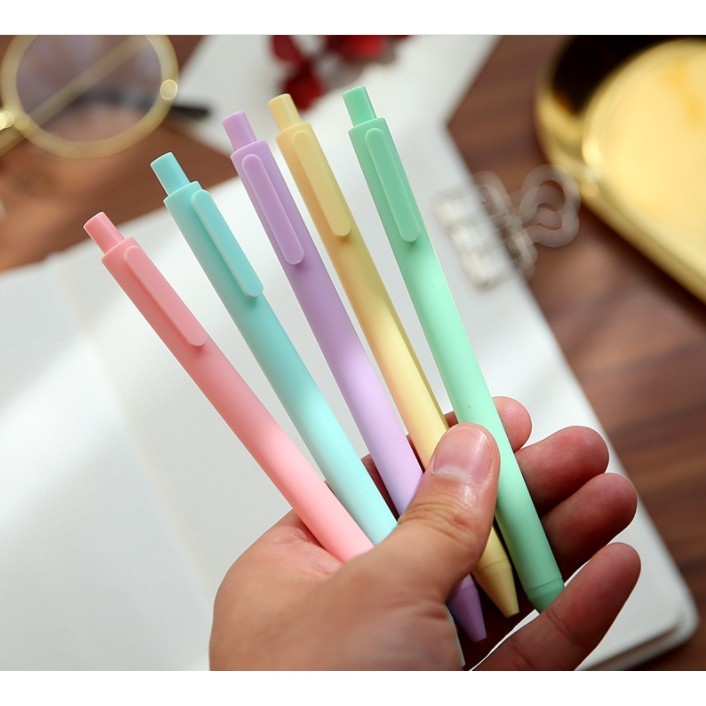 Bộ 5 bút gel KACO PURE mực nhiều màu ngòi 0,5mm (Hàng Chính Hãng)