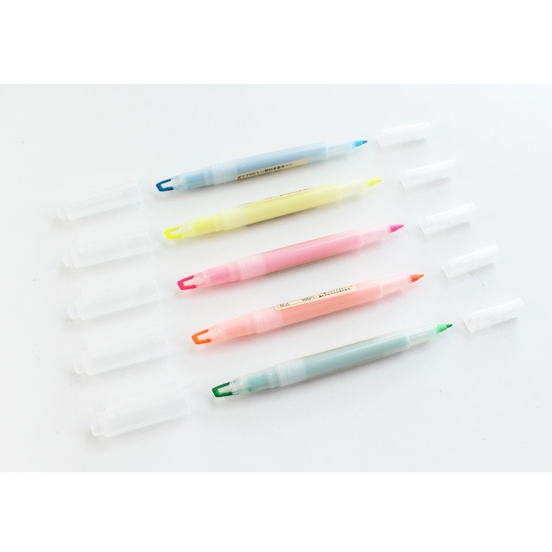 Bút highlight, bút đánh đấu 2 đầu MUJI (Hàng chính hãng)