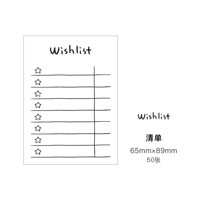Giấy ghi chú, giấy note check list cầm tay tiện lợi 50 tờ đáng yêu.
