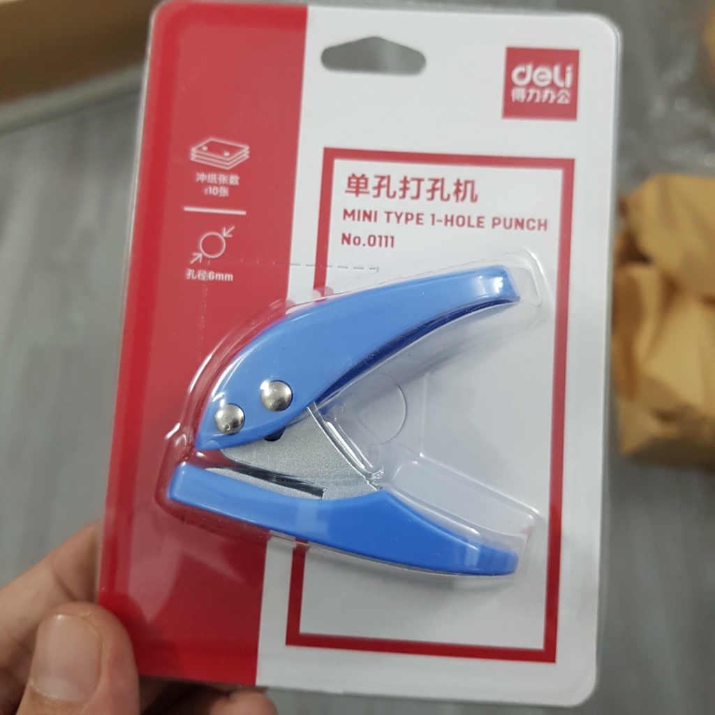 Dụng cụ đục lỗ giấy, bấm lỗ giấy Deli (bấm 1 lỗ)