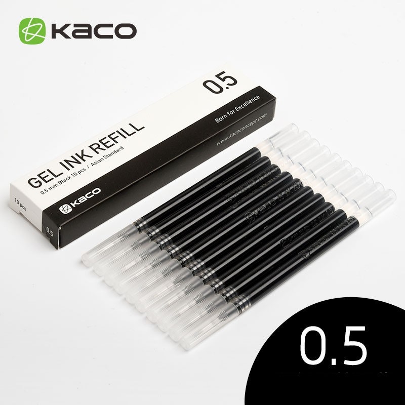Ruột bút bi gel Kaco Pure ngòi 0,5mm ( bộ 10 ngòi).