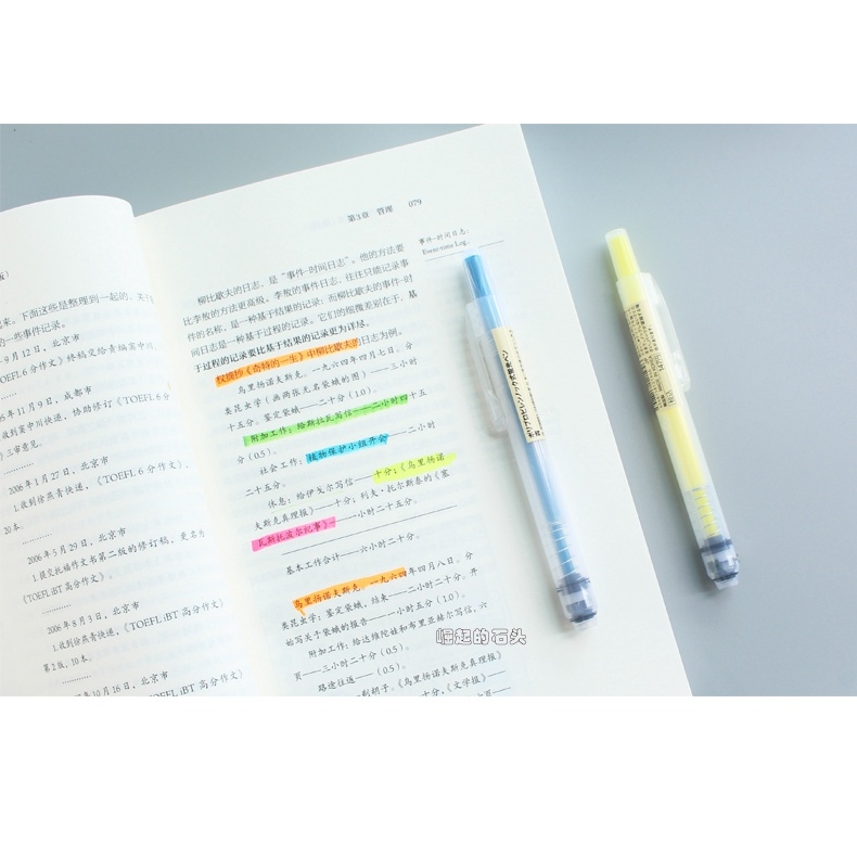 Bút highlight, bút đánh đấu 2 đầu MUJI (Hàng chính hãng)