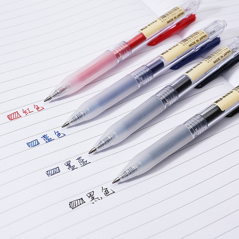 Bút gel Muji cây lẻ dạng bấm gài ngòi 0,5 mm