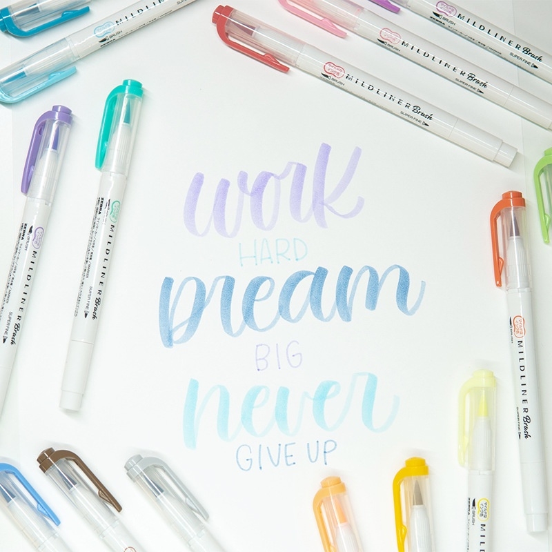 Set 5 bút đánh dấu 2 đầu ZEBRA MILDLINER BRUSH