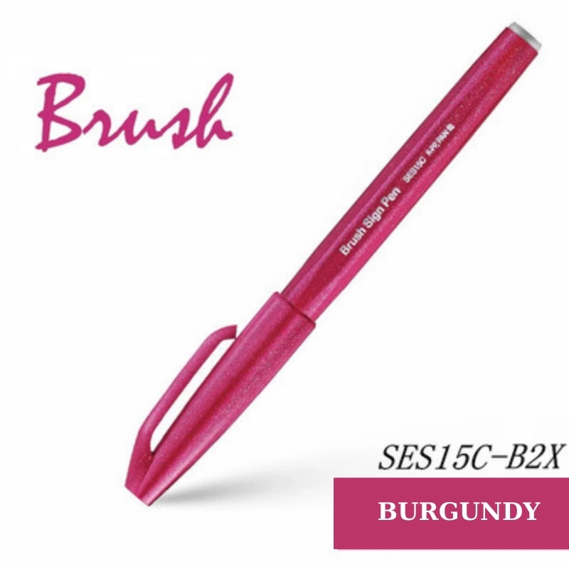 Bút viết thư pháp, bút viết calligraphy Pentel Fude Touch Brush Sign mực nhiều màu - 24 màu (cây lẻ)