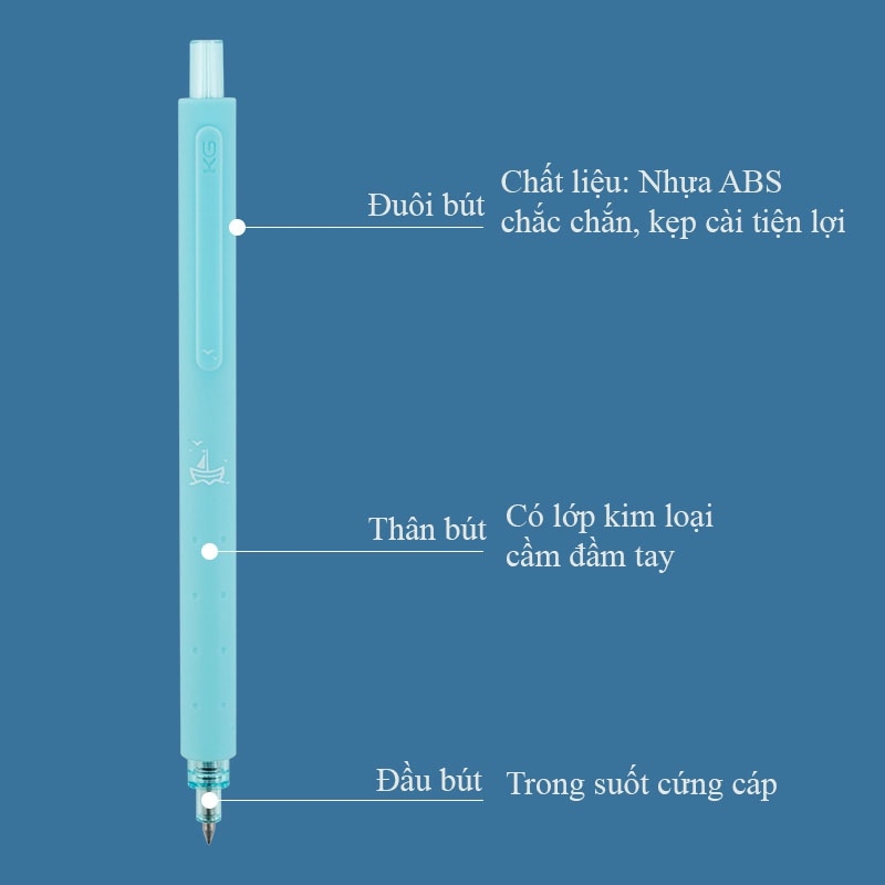 Bộ 3 bút Kaco Rocket món quà của biển mực đen ngòi 0,5mm (Hàng Chính Hãng)