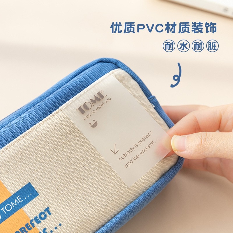 Hộp bút, túi đựng bút văn phòng phẩm cao cấp trong suốt xinh xắn dung tích lớn.