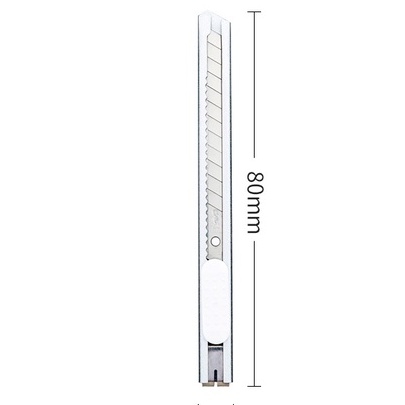 Dao rọc giấy Deli nhỏ gọn tiện ích 13 lưỡi tách rời 2 màu lựa chọn trắng, đen - mã 2053