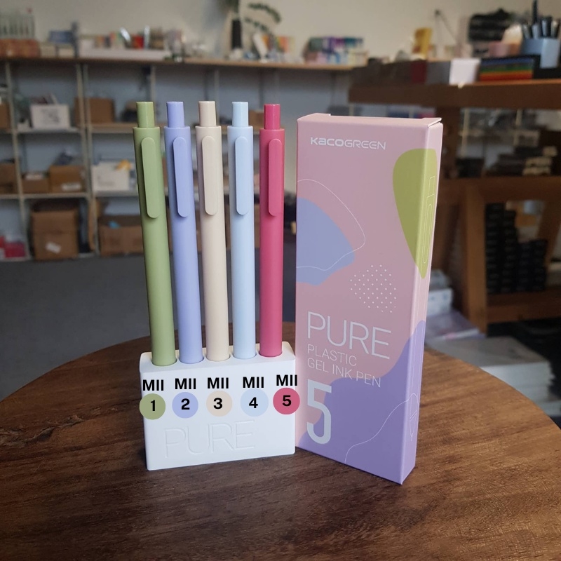 Bút gel KACO (cây lẻ) từ các bộ Kaco Pure mực nhiều màu ngòi 0,5mm.